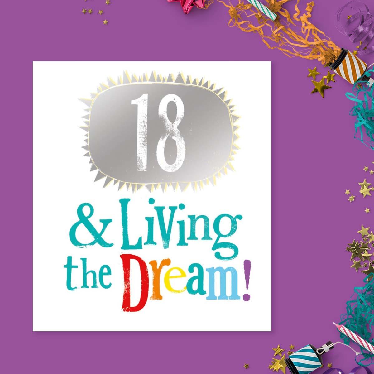 18 & Living The Dream Card Front Image