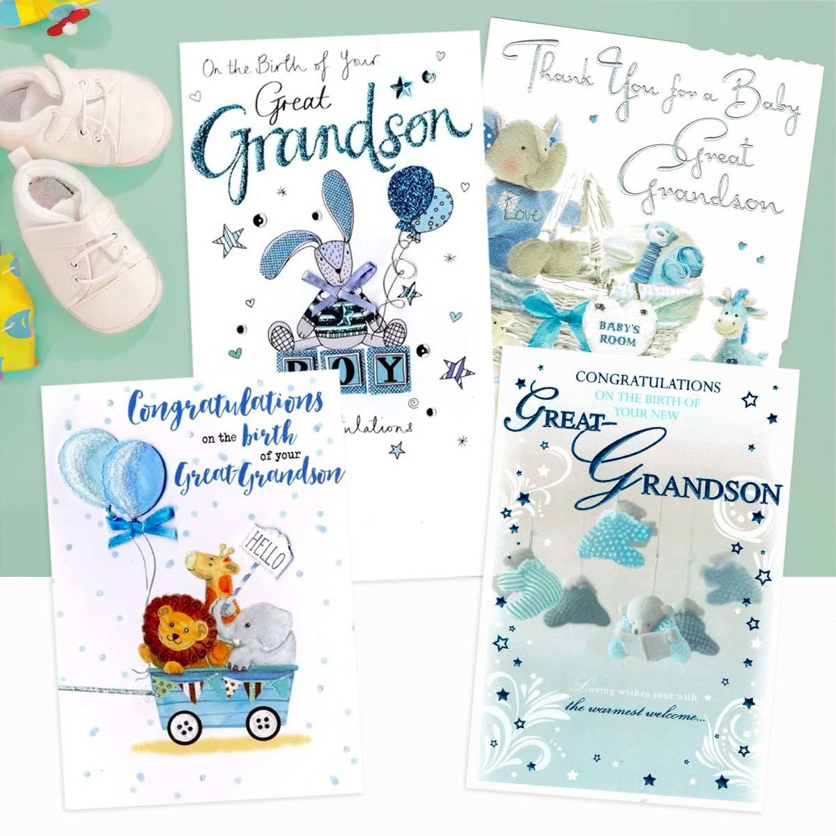 A Selection Of Cards To Show The Depth Of Range In Our Birth Of Great Grandson Section