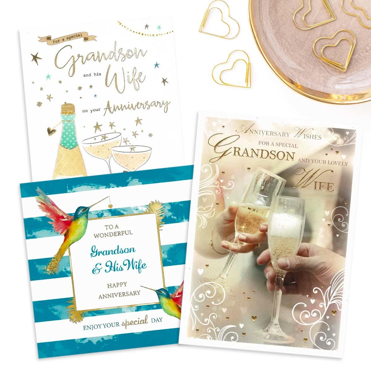 A Selection Of Cards To Show The Depth Of Range In Our Grandson And Wife Anniversary Section