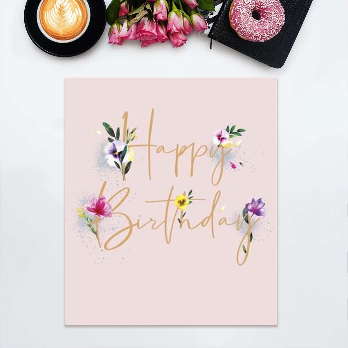 Butterfly Garden -  Happy Birthday Card Front Image