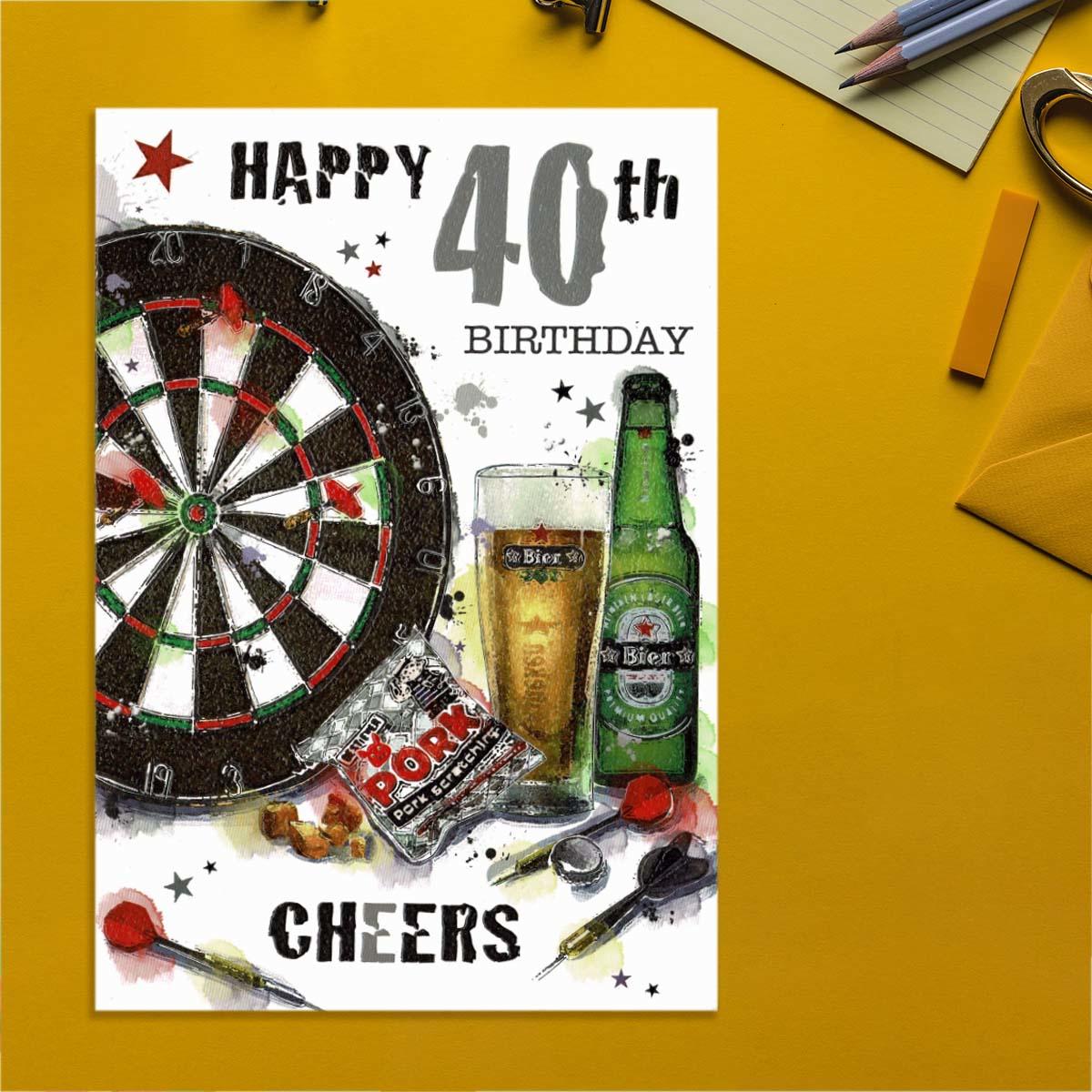 Graffix - 40th Birthday Cheers Card Front Image