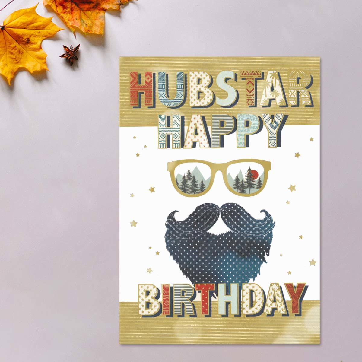Husbstar Happy Birthday Card Front Image