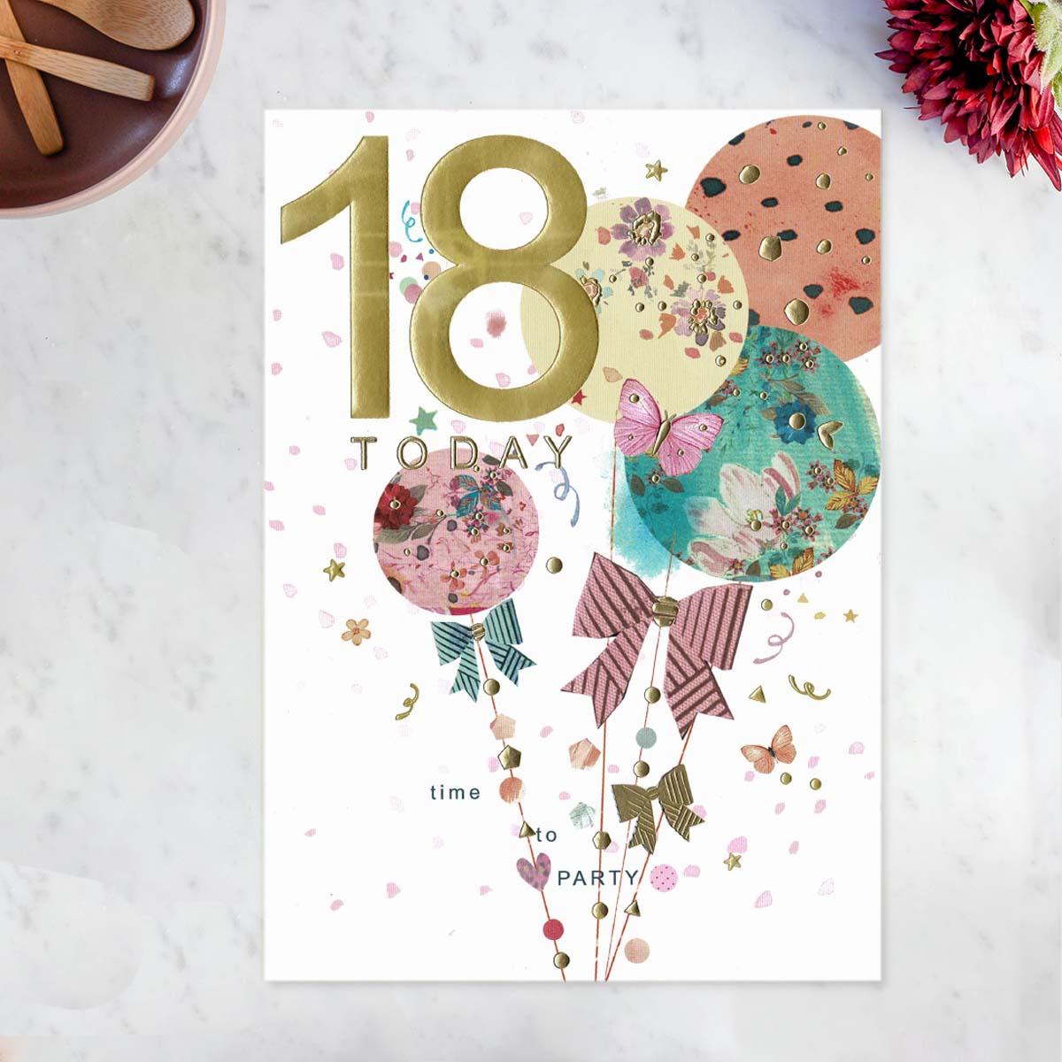 Pinata - 18 Today Birthday Balloons Card Front Image