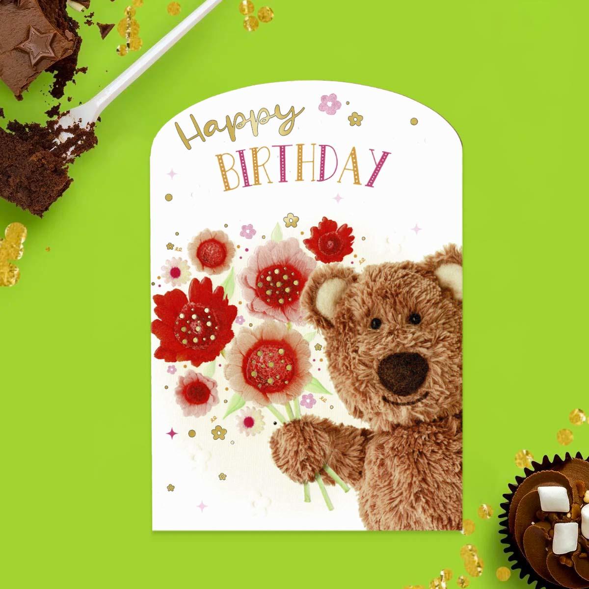 Wedding Day Card Embossed and Embellished Teddy Bear Design Card 