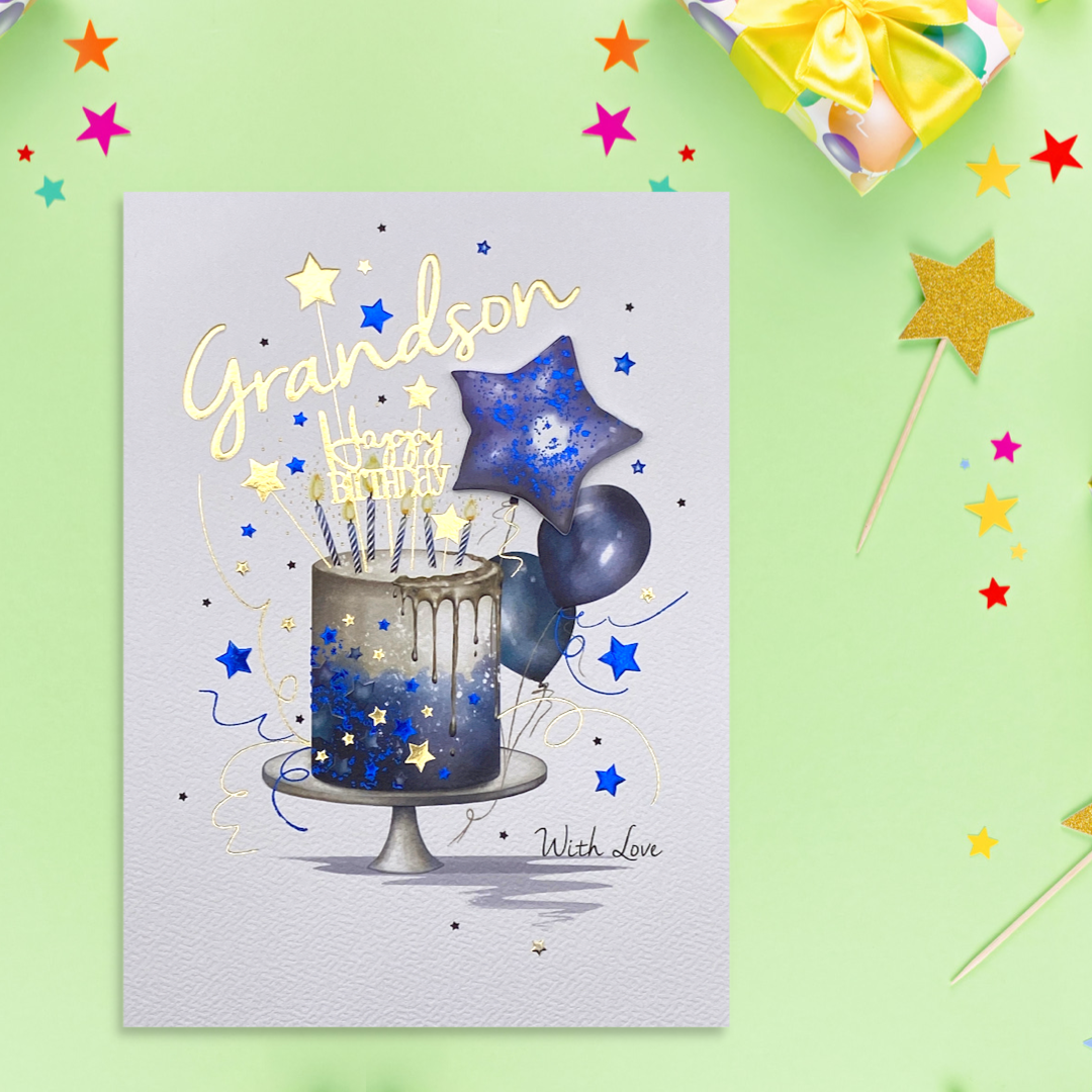 Grandson With Love Birthday Greeting Card