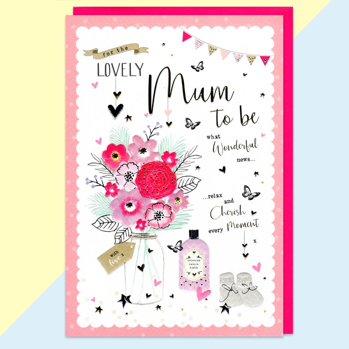 For The Mum To Be Baby Card Sitting On The Mantelpiece