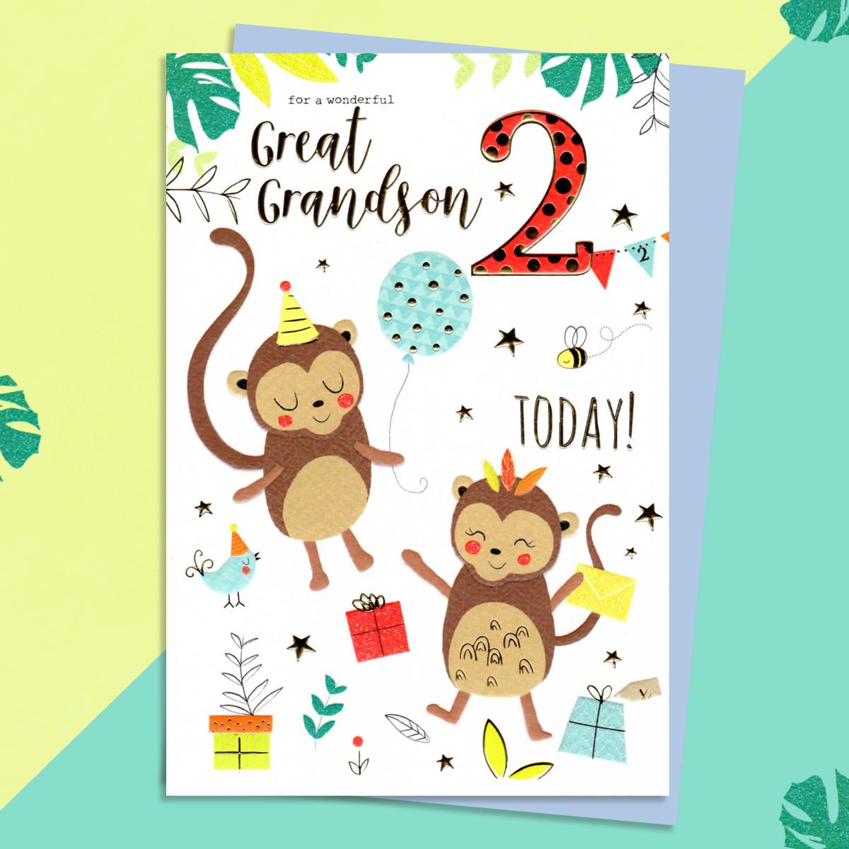 Great Grandson Age 2 Birthday Card Front Image