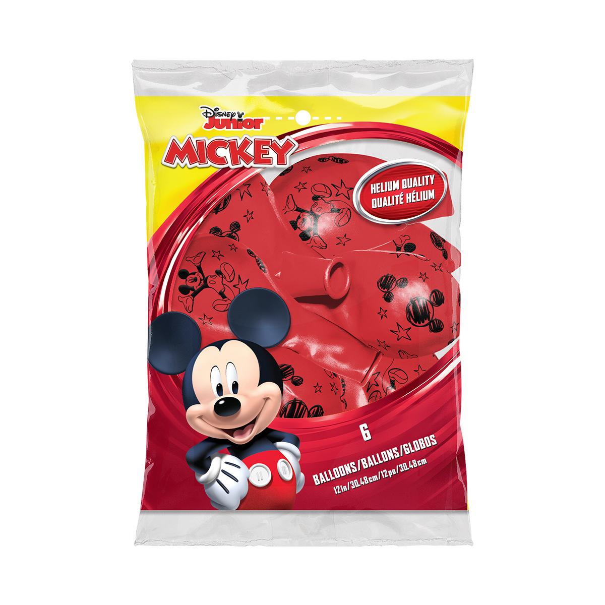 Image Of Packet Of 6 Mickey Mouse Latex Balloons