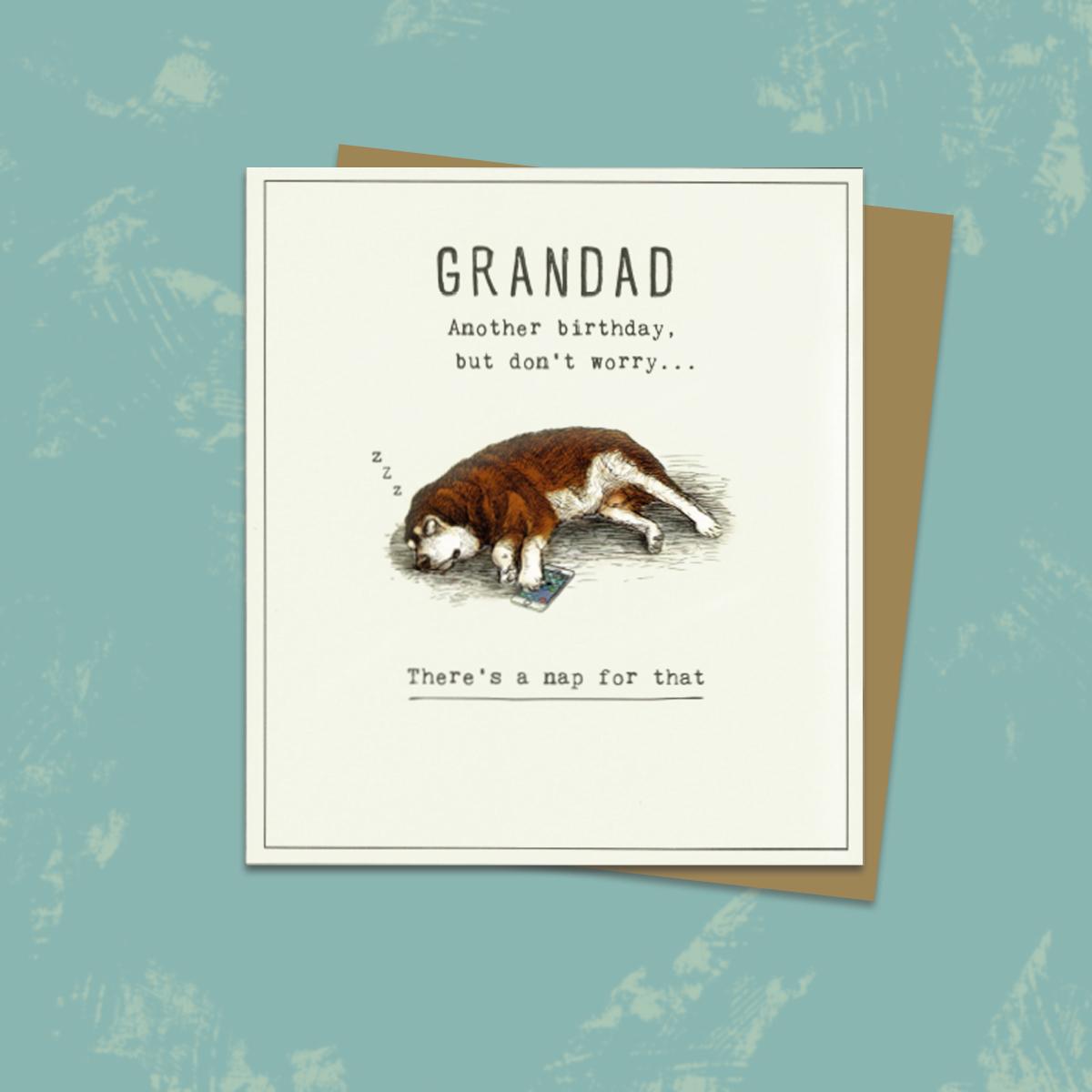 Grandad Birthday Card Alongside its Kraft Envelope