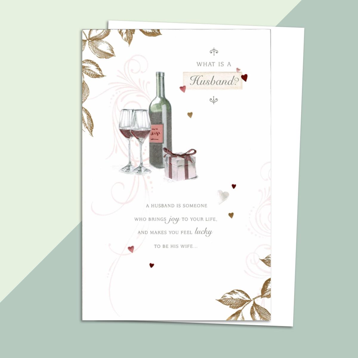 What Is A Husband Greeting Card Alongside Its White Envelope