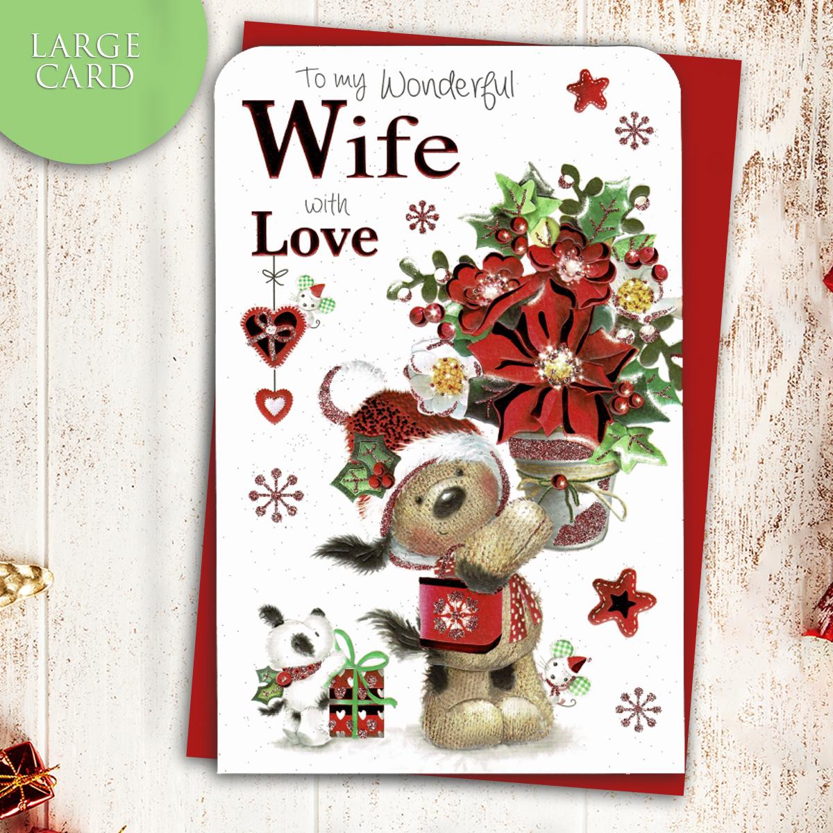 Wonderful Wife Christmas Card Alongside Its Red Envelope