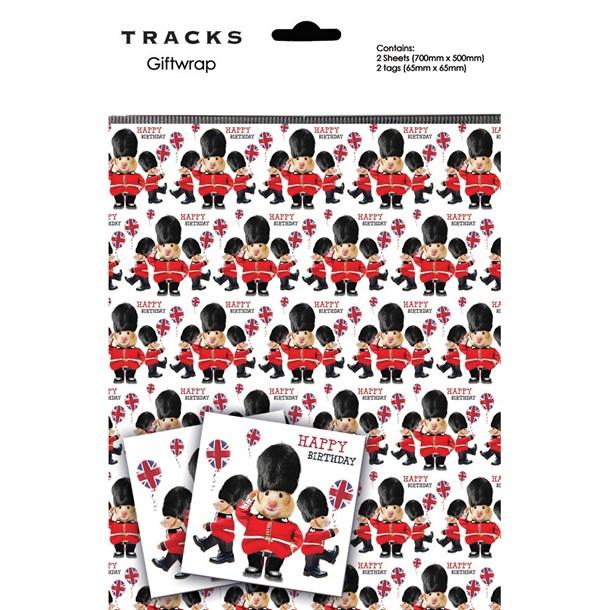 Hamster Soldier Giftwrap Alongside 2 Matching Tags