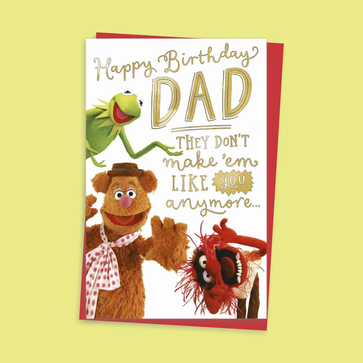 Dad The Muppets Card Alongside Its Red Envelope