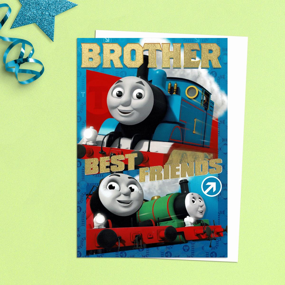 Brother Best Friends Thomas The Tank Engine Birthday Card Featuring  Thomas And Percy. Complete With White Envelope