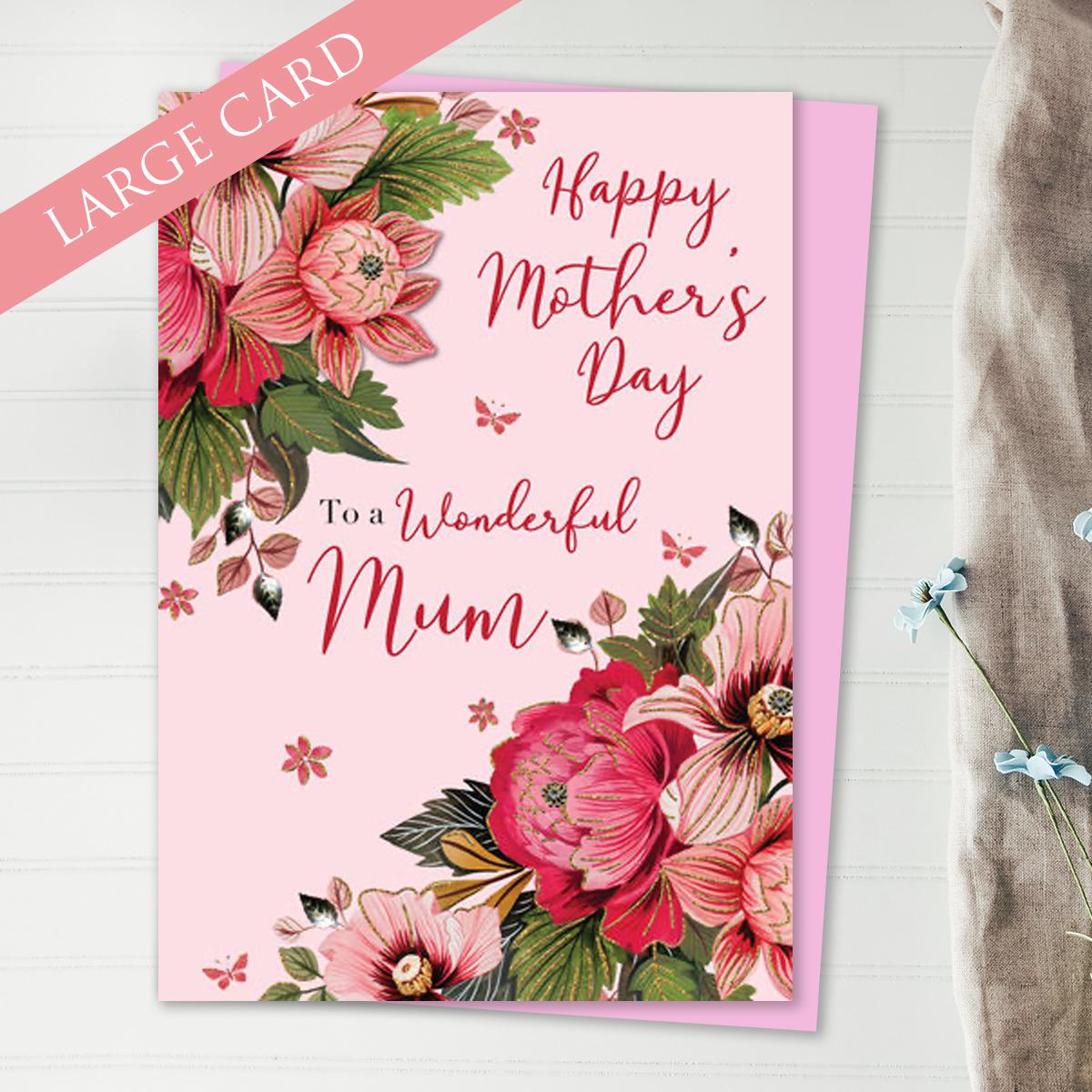 Mothers Day Large Greeting Card Alongside Its Light Pink Envelope
