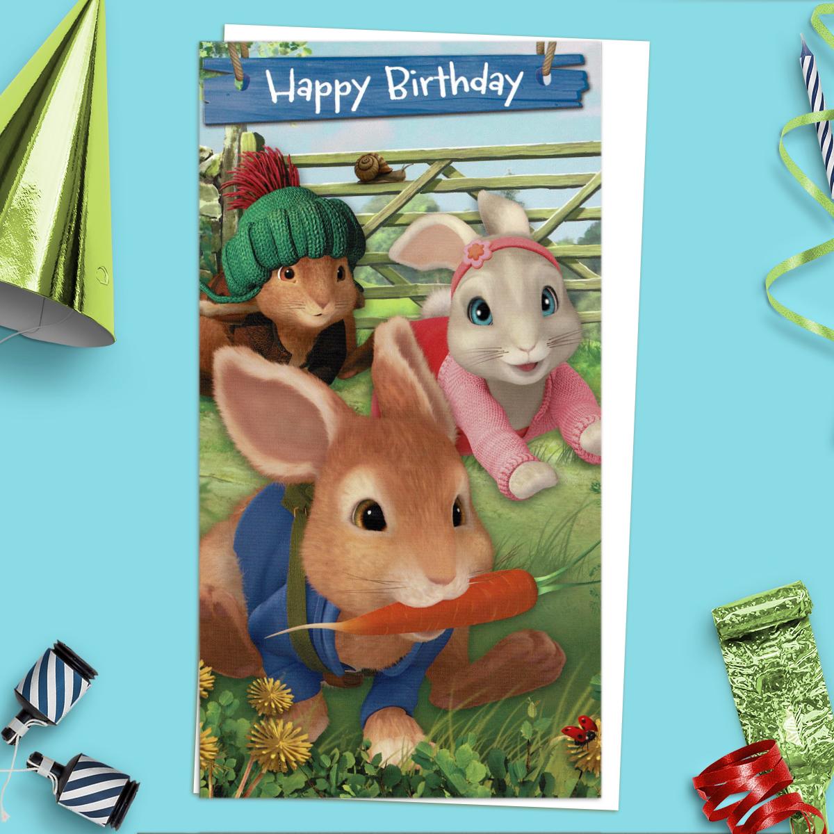 Happy Birthday Peter Rabbit Card Front Image