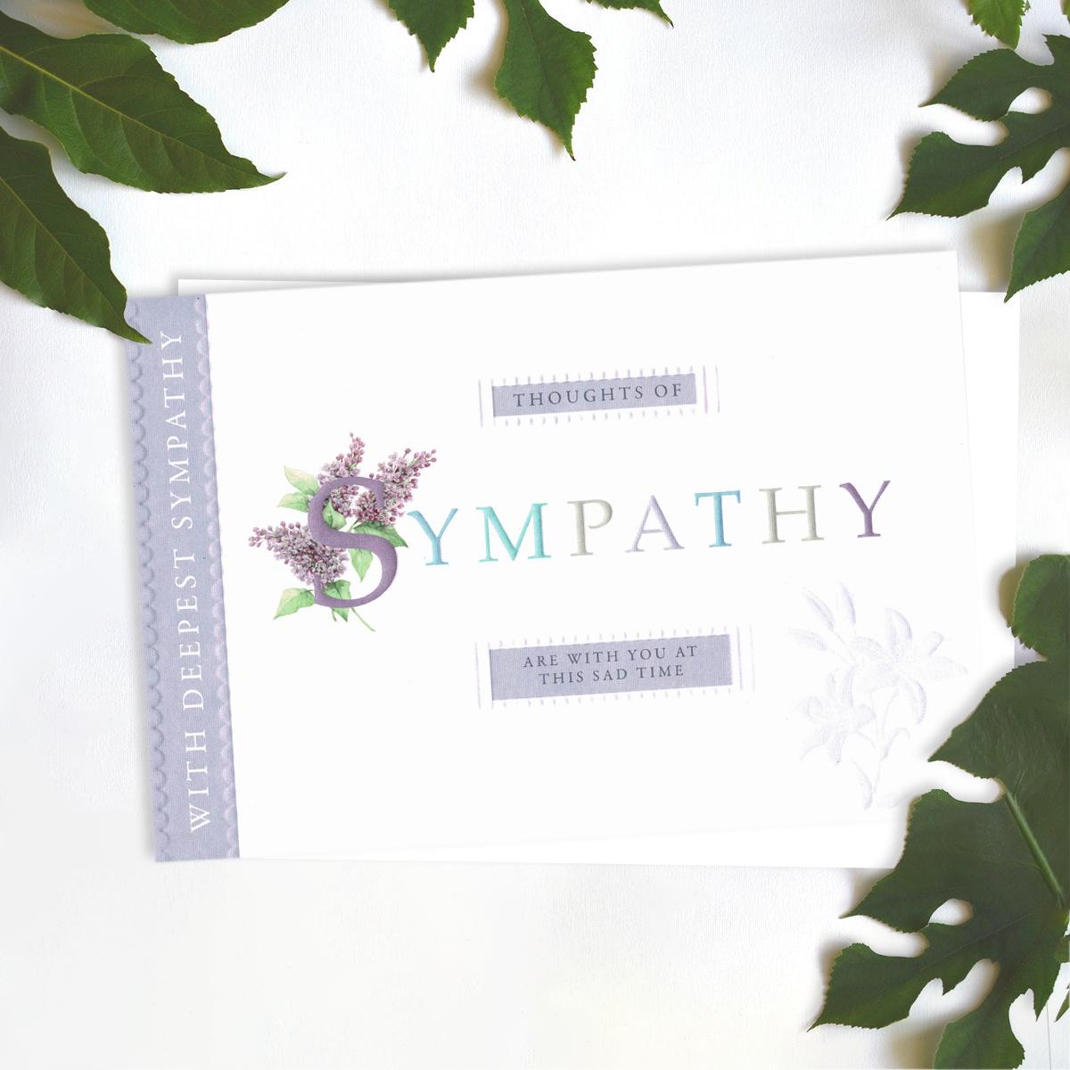 Thought Of Sympathy Lilac Card Front Image