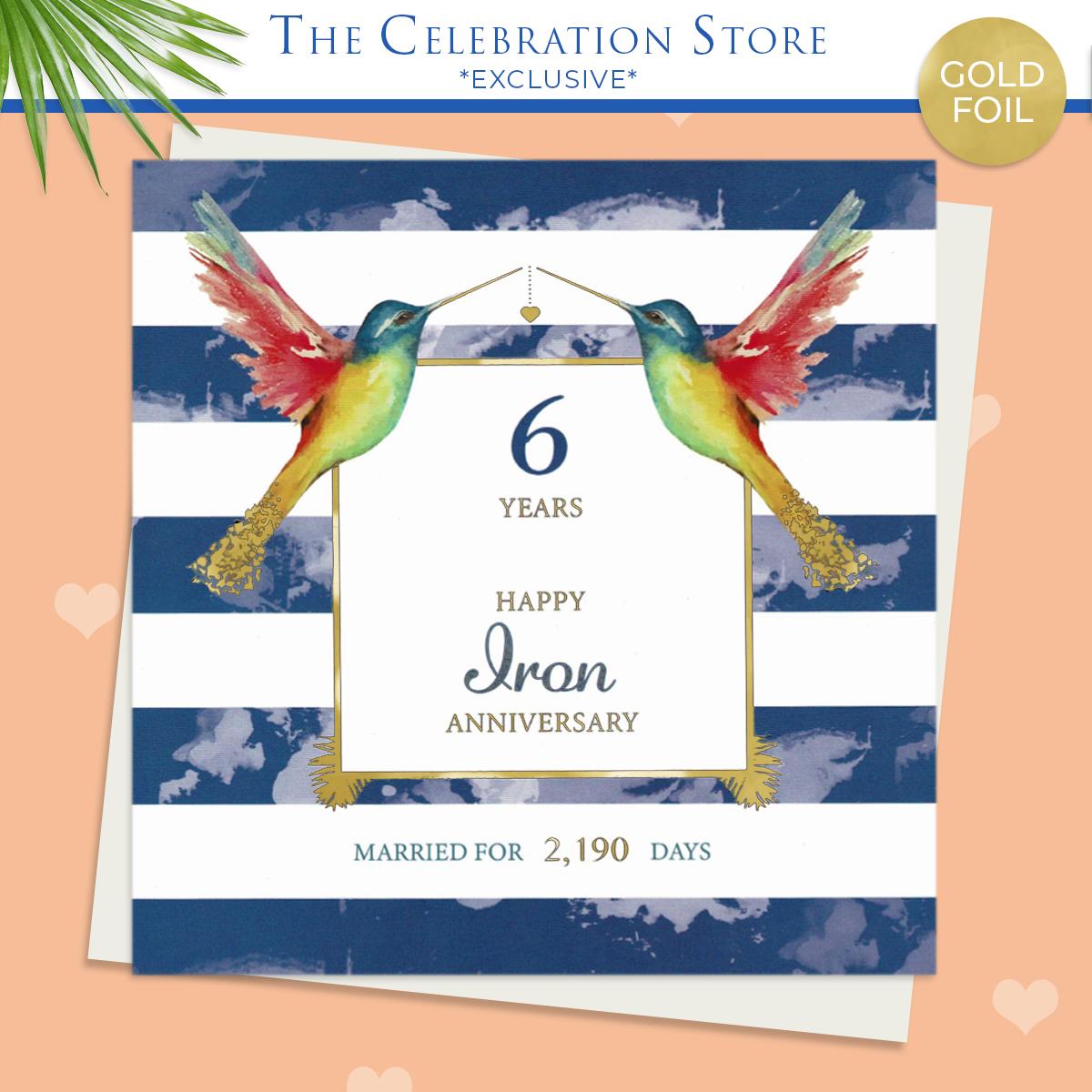 Iron Anniversary Hummingbird Card Full Image