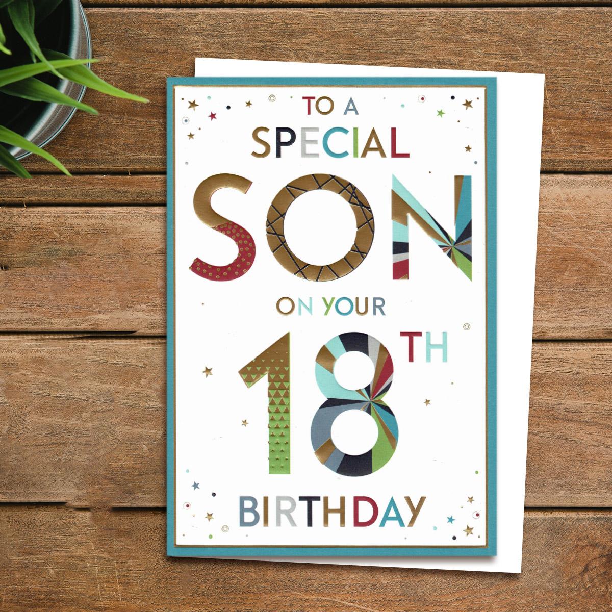 Special Son On Your 18th Birthday Card Front Image