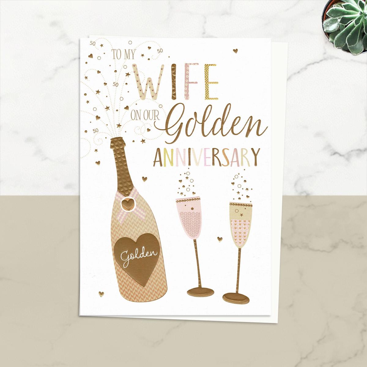 Wife On Our Golden Anniversary Card Front Image