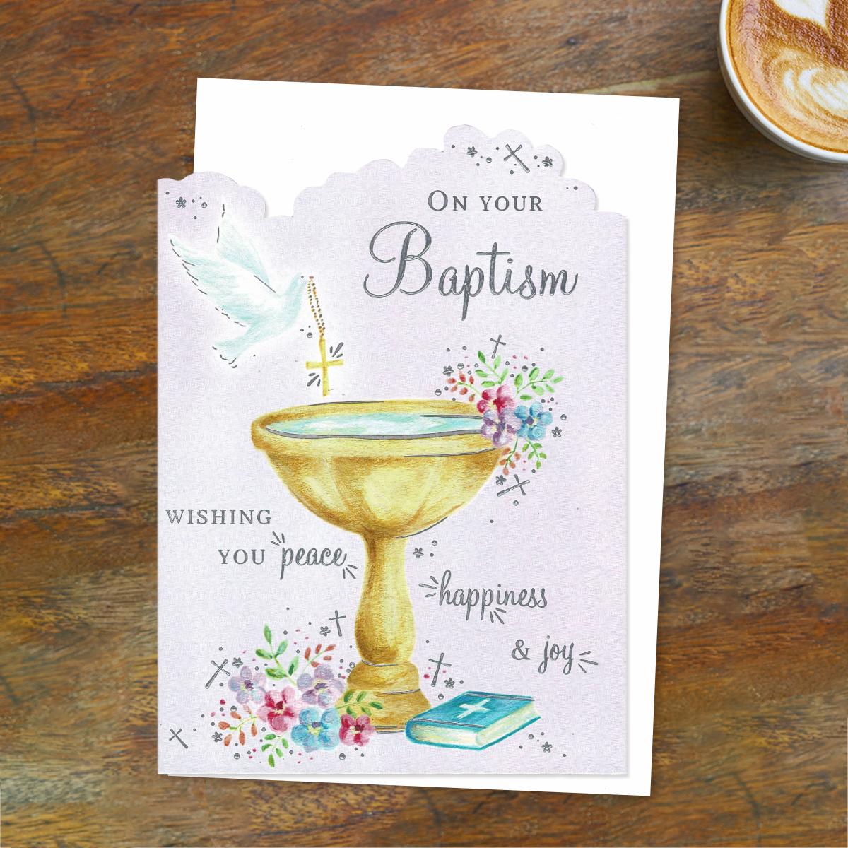 On Your Baptism Peace & Happiness Card Front Image