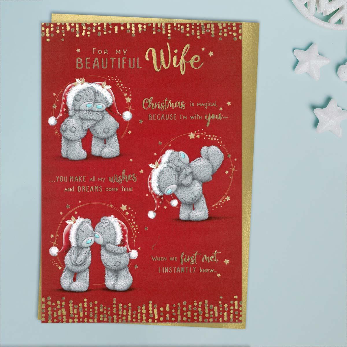 Beautiful Wife Tatty Teddy Christmas Card Front Image