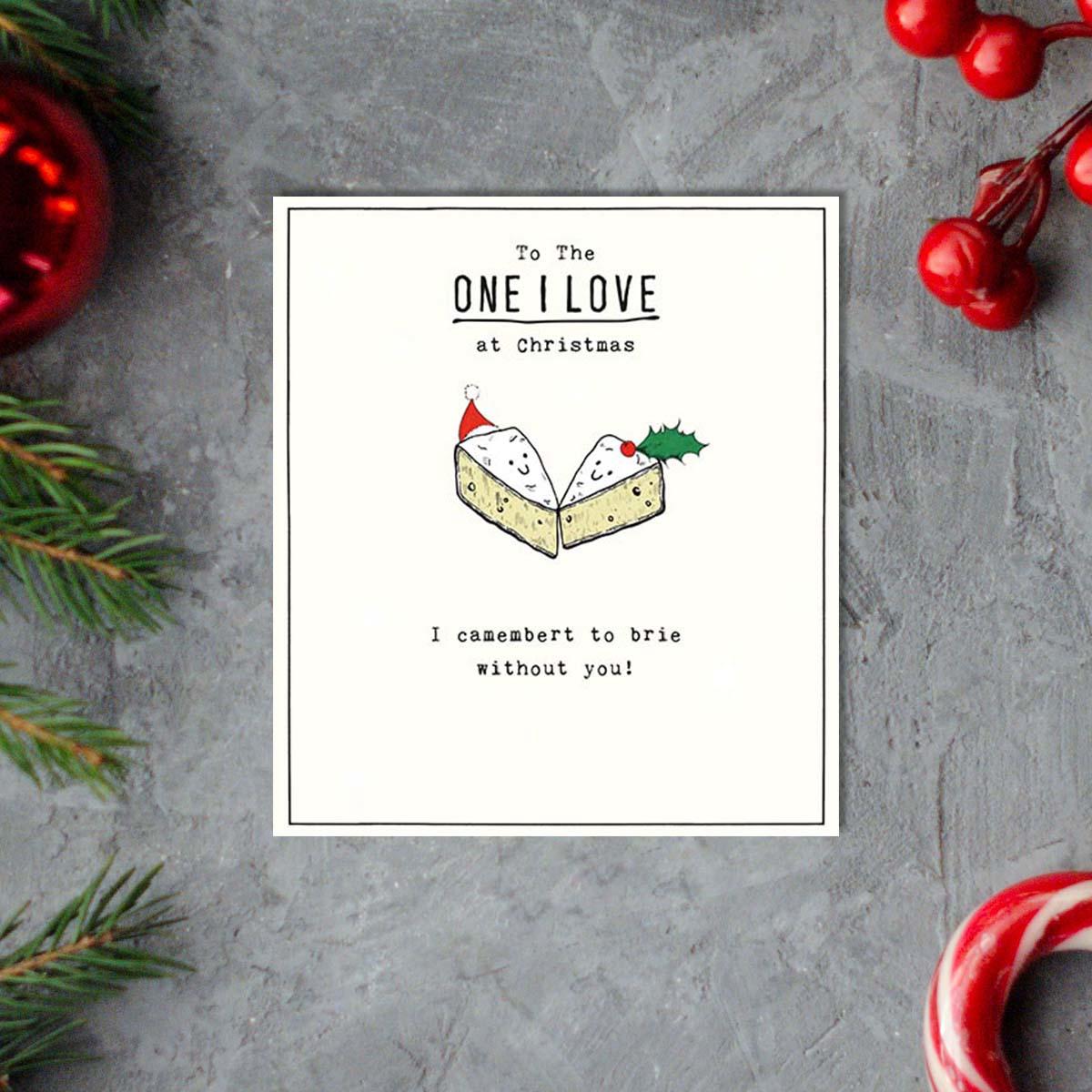 Camembert To Brie Christmas Card Front Image