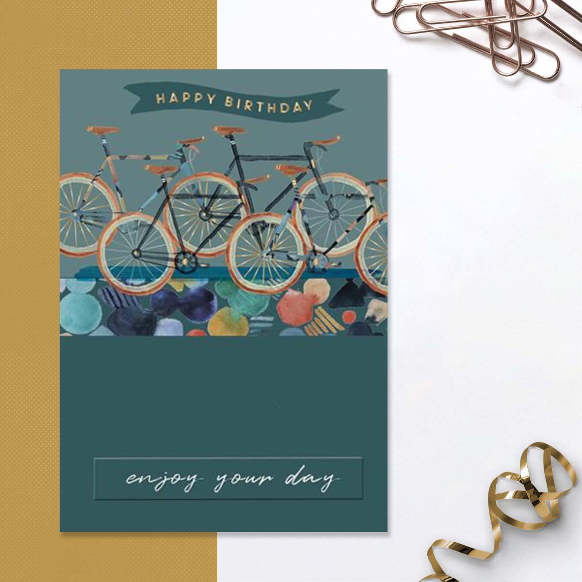 Diego - Keep On Cycling Birthday Card Front Image
