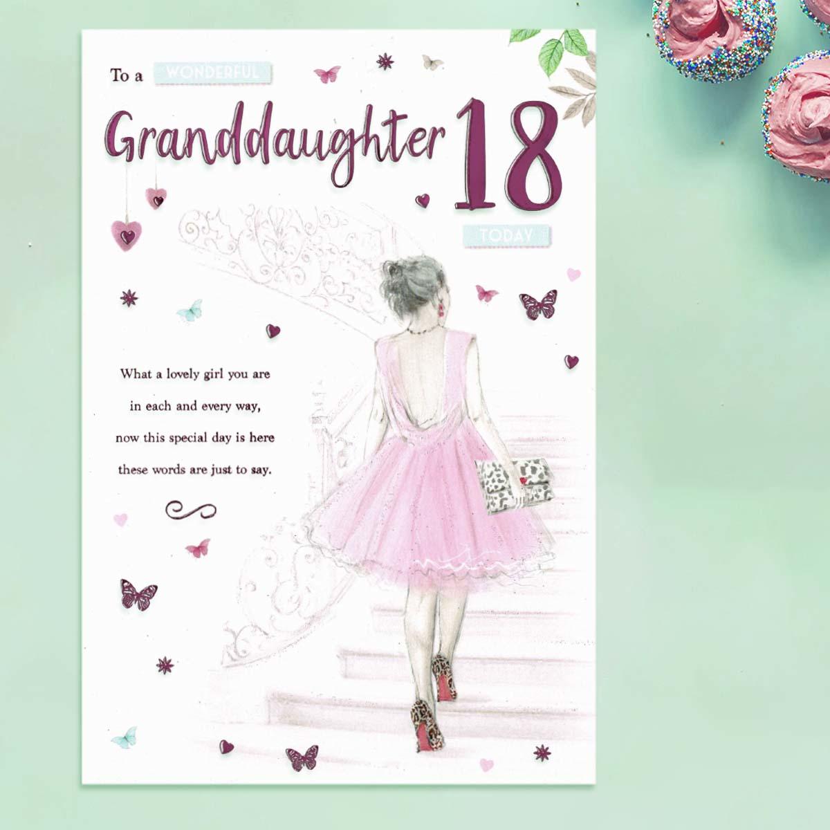 Wonderful Granddaughter 18 Today Card Front Image
