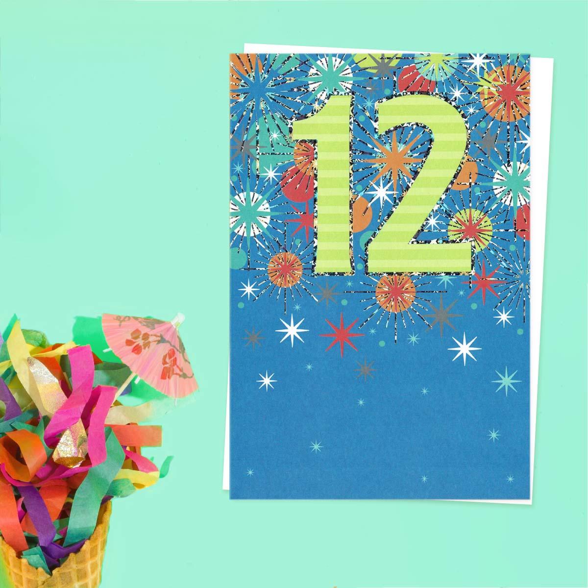 Twelve Today Multicolour Starburst Card Front Image