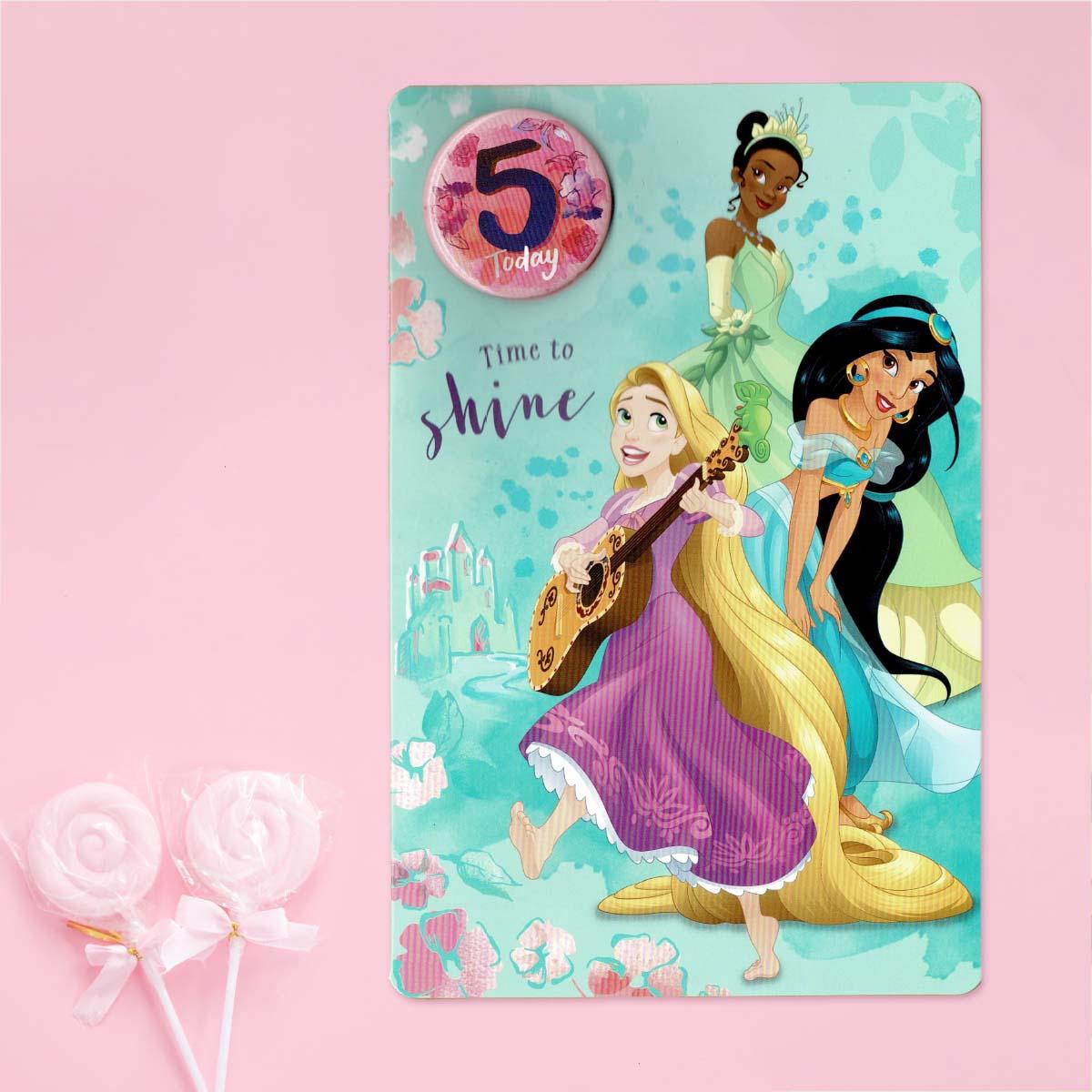 Disney Princess 5 Today Badge Card Front Image