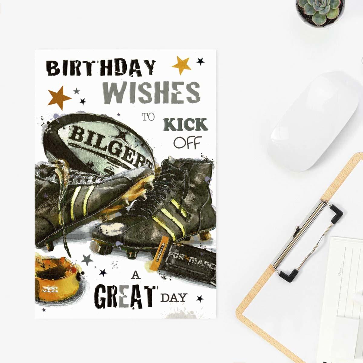 Graffix - Birthday Wishes To Kick Off A Great Day Card Front Image
