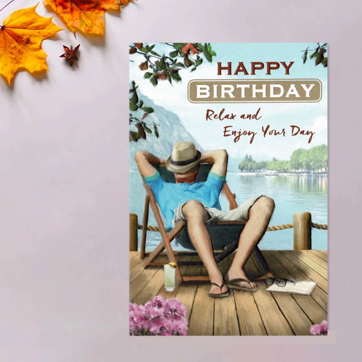 Happy Birthday Relax Card Front Image