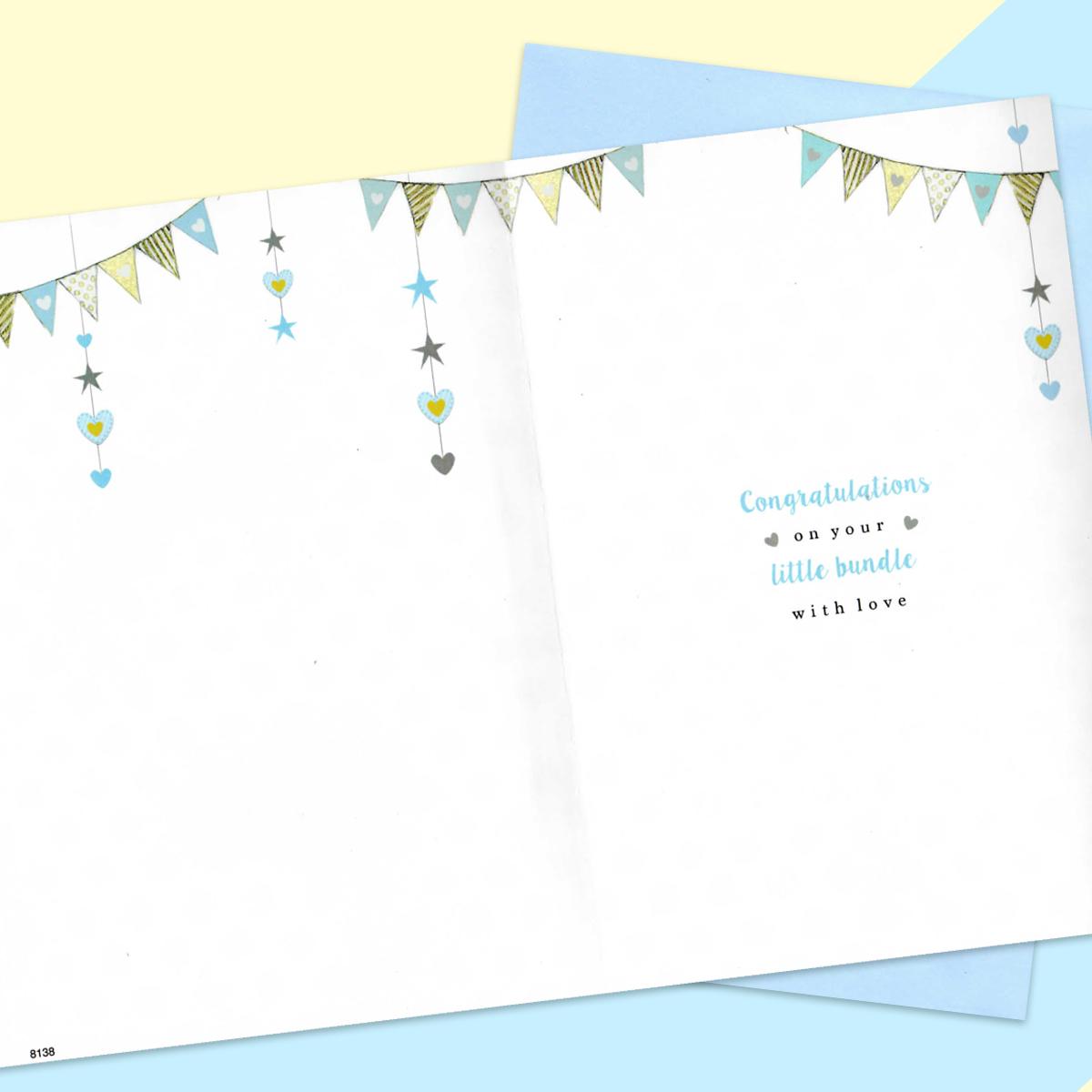 Inside Of Baby Boy Greeting Card Showing The Layout And Printed Text