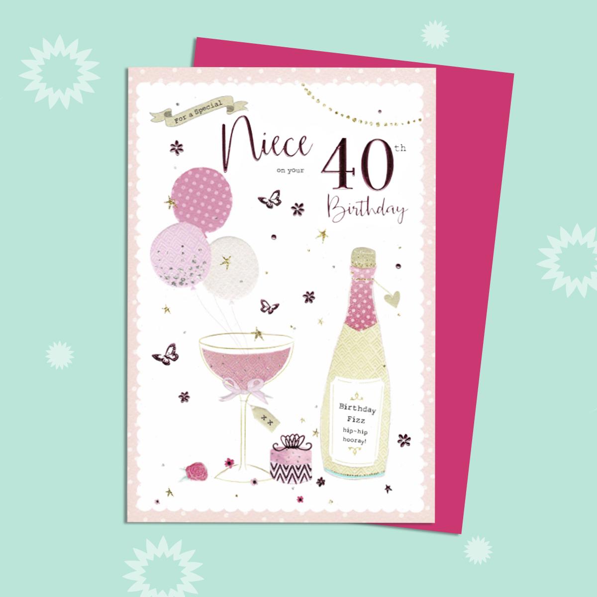 Niece Age 40 Birthday Card Front Image