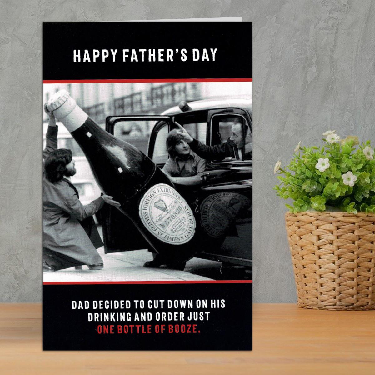 Happy Father's Day Giant Beer Bottle Card Front Image