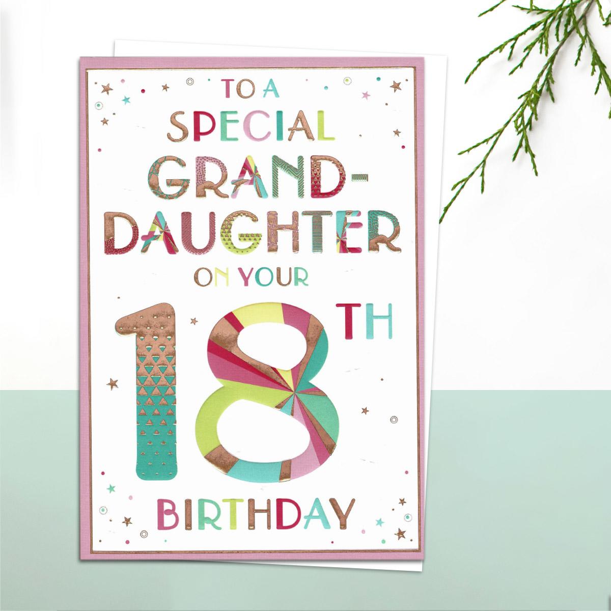 Special Granddaughter 18th Birthday Card Front Image