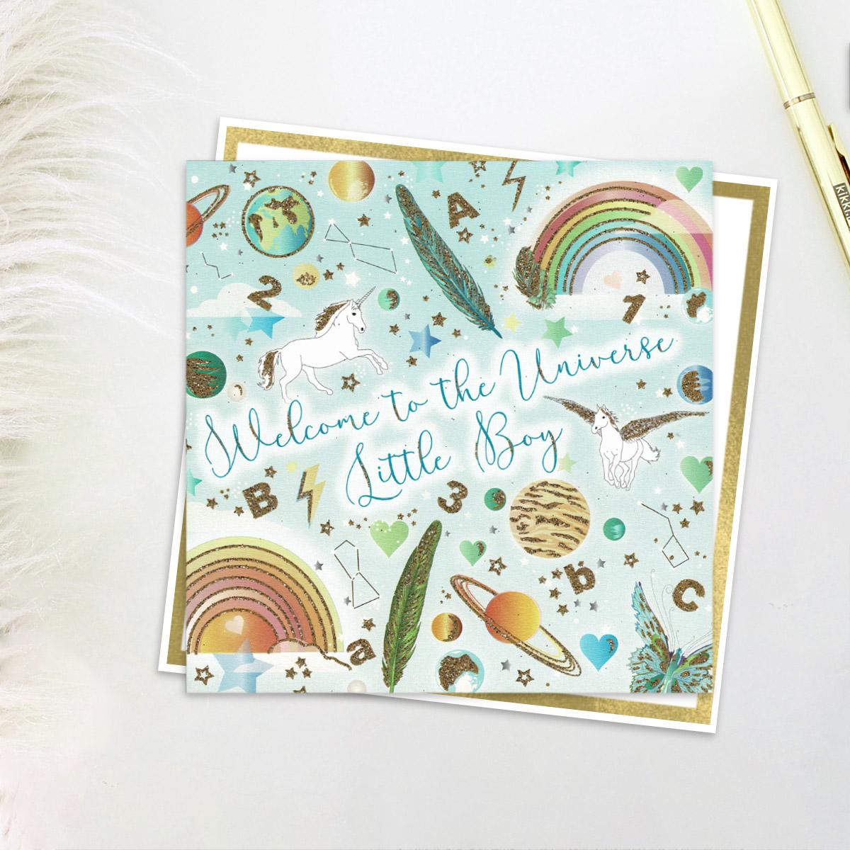 Welcome To The Universe Little Boy Card Front Image