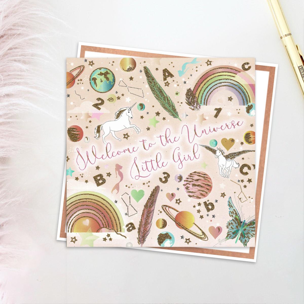 Welcome To The Universe Little Girl Card Front Image