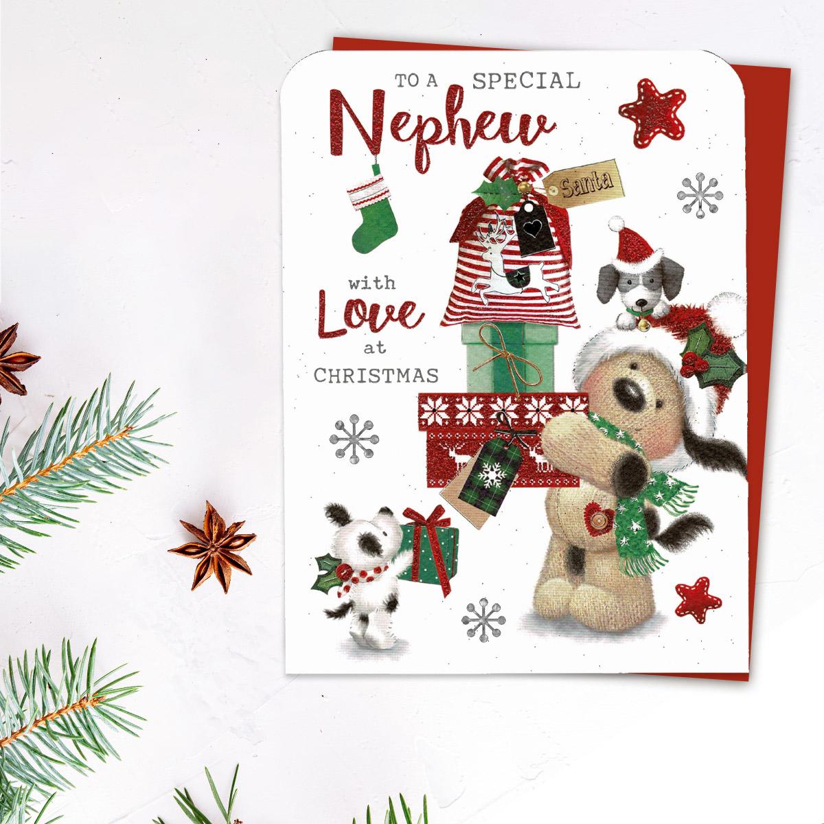 Special Nephew Fudge & Friends Christmas Card Front Image