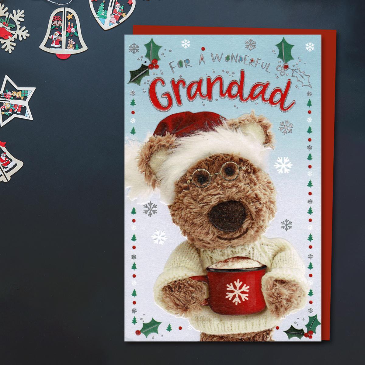 Grandad Barley Bear Christmas Card Front Image