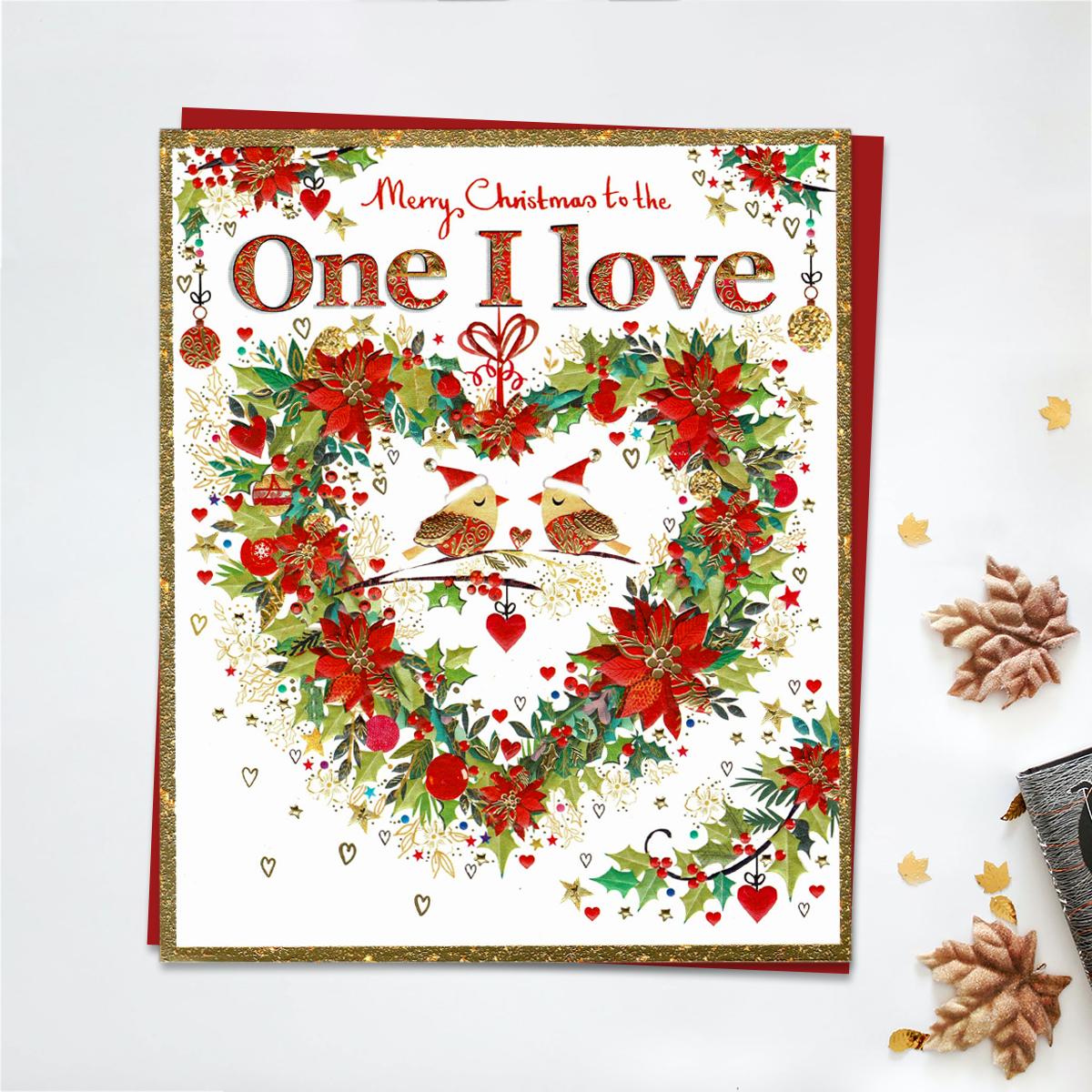 One I Love Heart & Robins Card Front Image