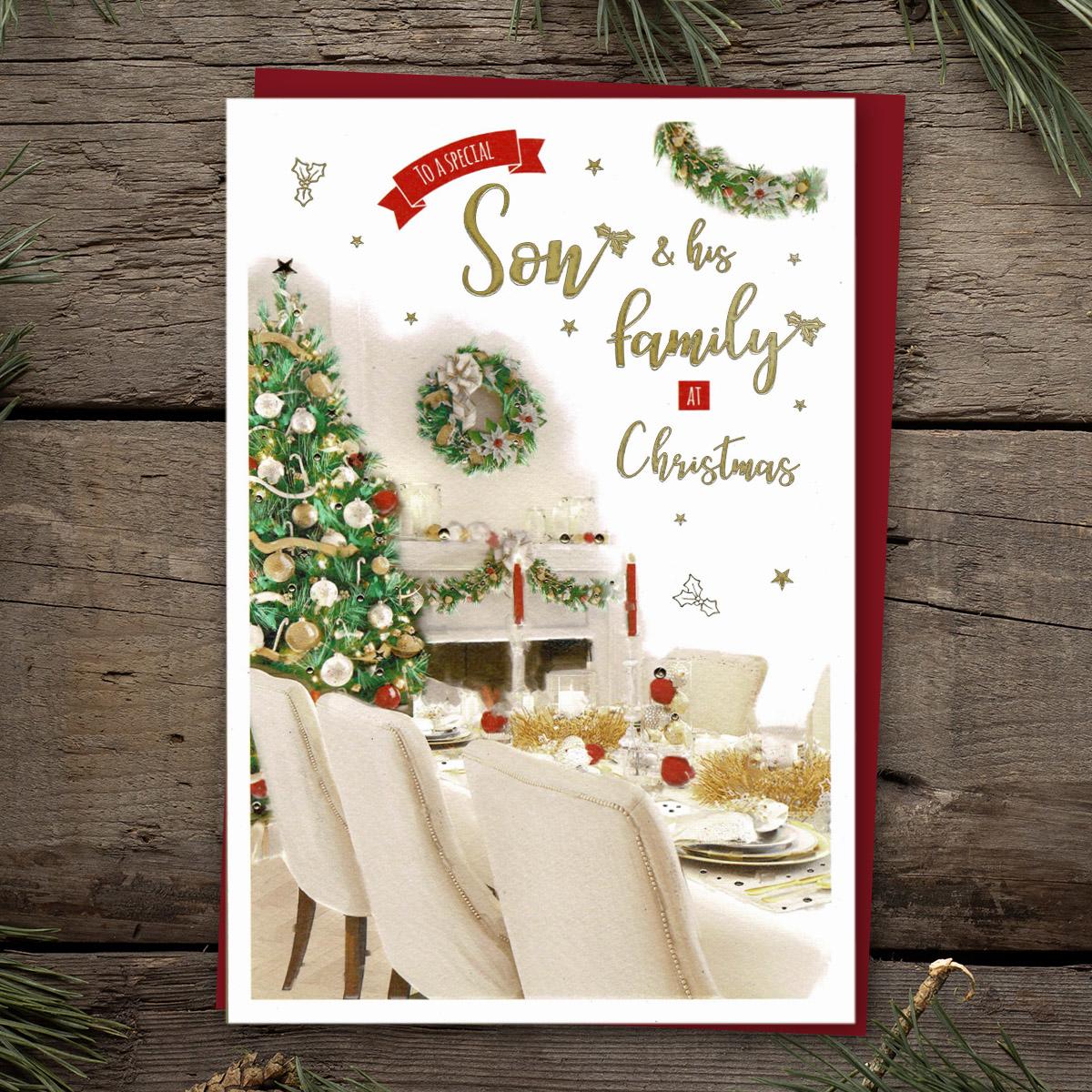 Special Son And Family Christmas Lunch Card Front Image