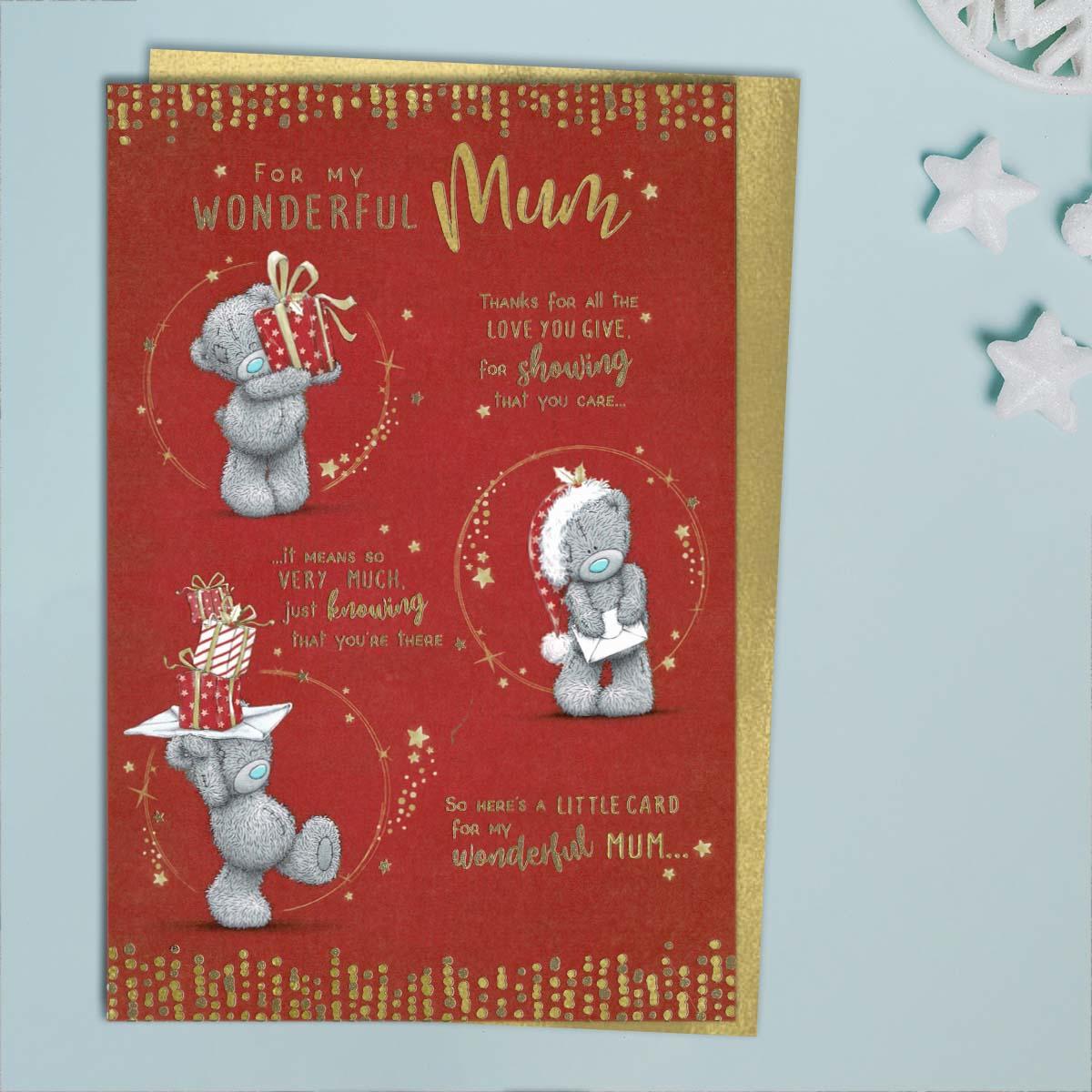 Wonderful Mum Tatty Teddy Christmas Card Front Image