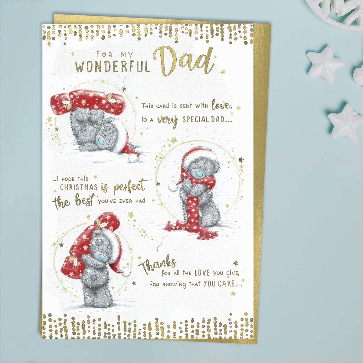 Wonderful Dad Tatty Teddy Christmas Card Front Image