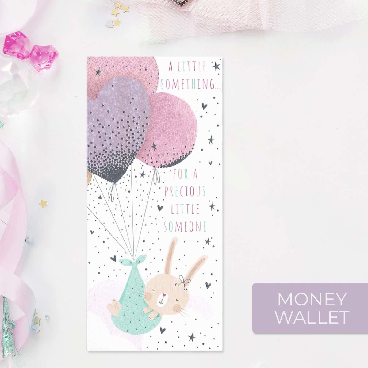 A Little Something For A Precious Little Someone Pink Money Wallet Front Image