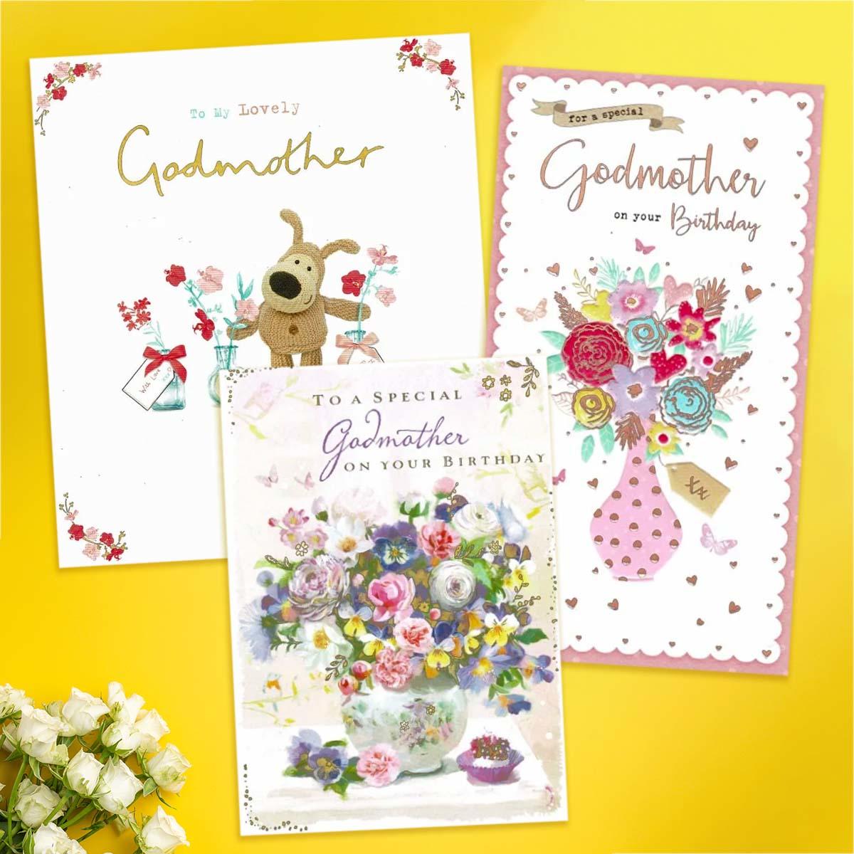 A Selection Of Cards To Show The Depth Of Range In Our Godmother Birthday Card Section