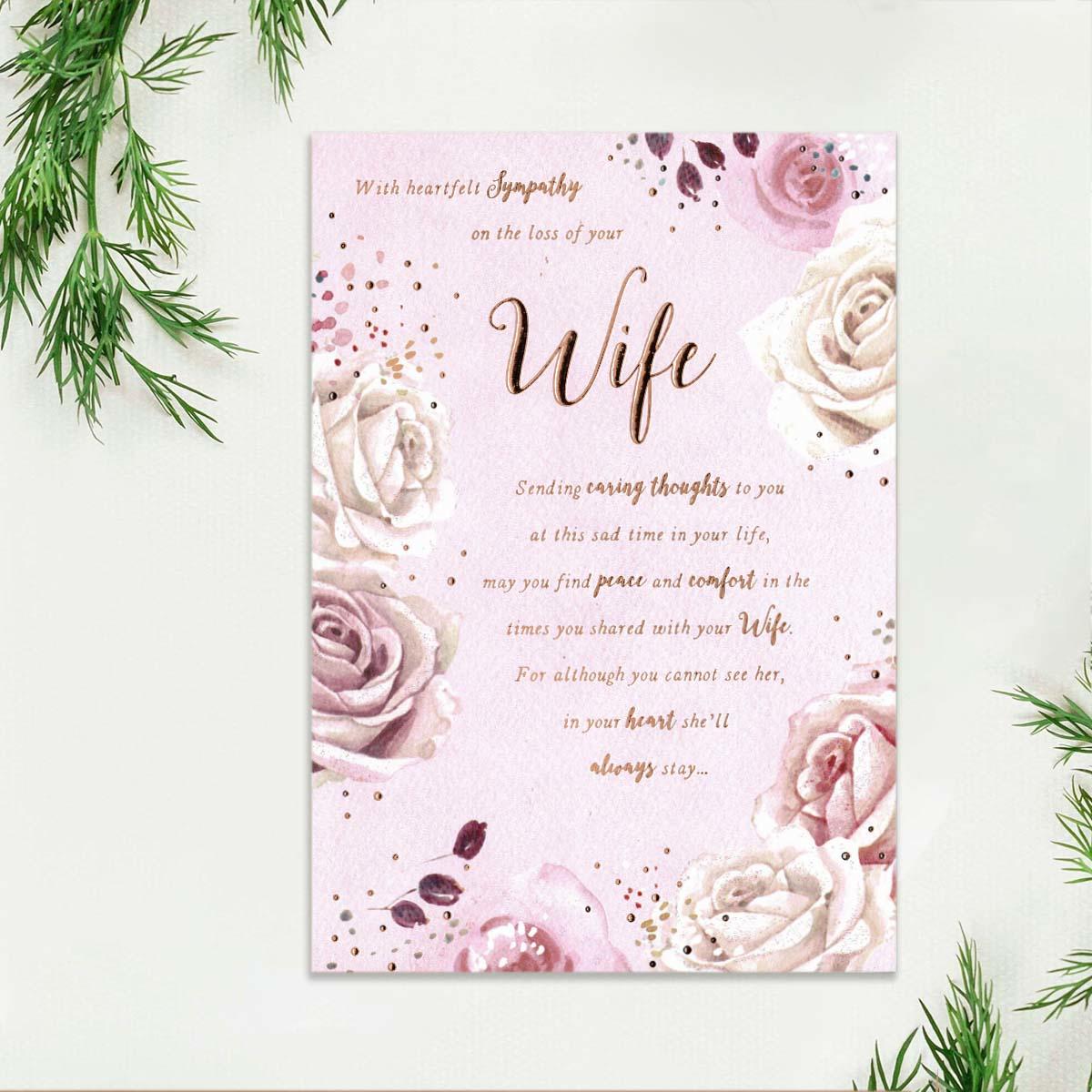 Sympathy - Loss Of Wife Roses Card Front Image