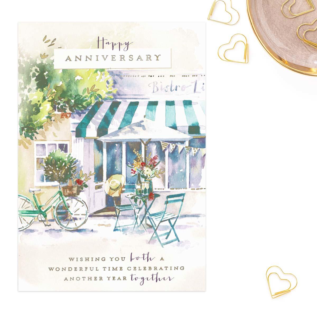 Happy Anniversary Lunch In The Sun Card Front Image