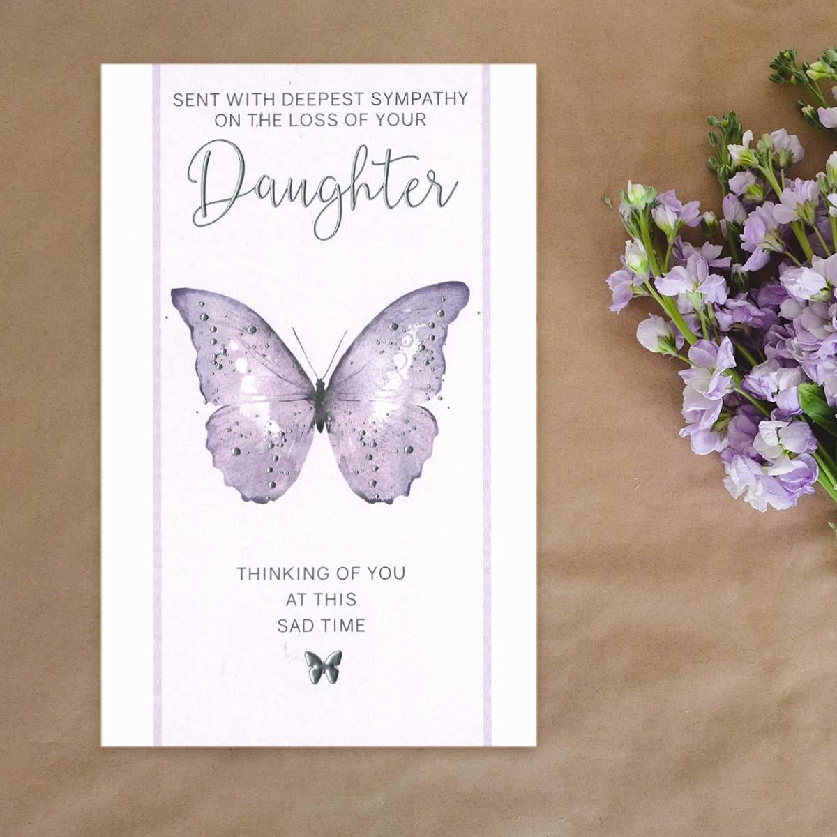 Loss Of Daughter Butterfly Card Front Image